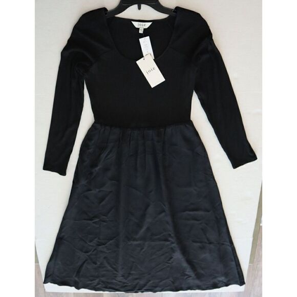 Joie DR035187881 Women's Sz M Black Racine Silk Square Neck Maxi Dress - Picture 9 of 15